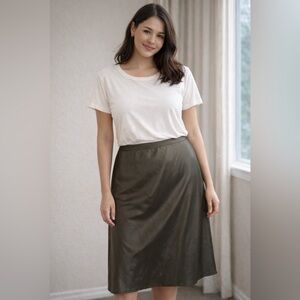 Vince Camuto Asymmetrical Olive Skirt